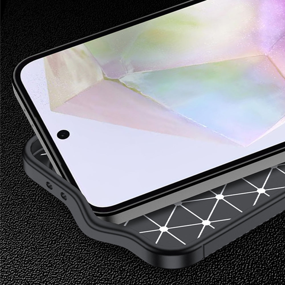 Husa pentru Samsung Galaxy A56 A566, Techsuit, CarbonFiber, Neagra