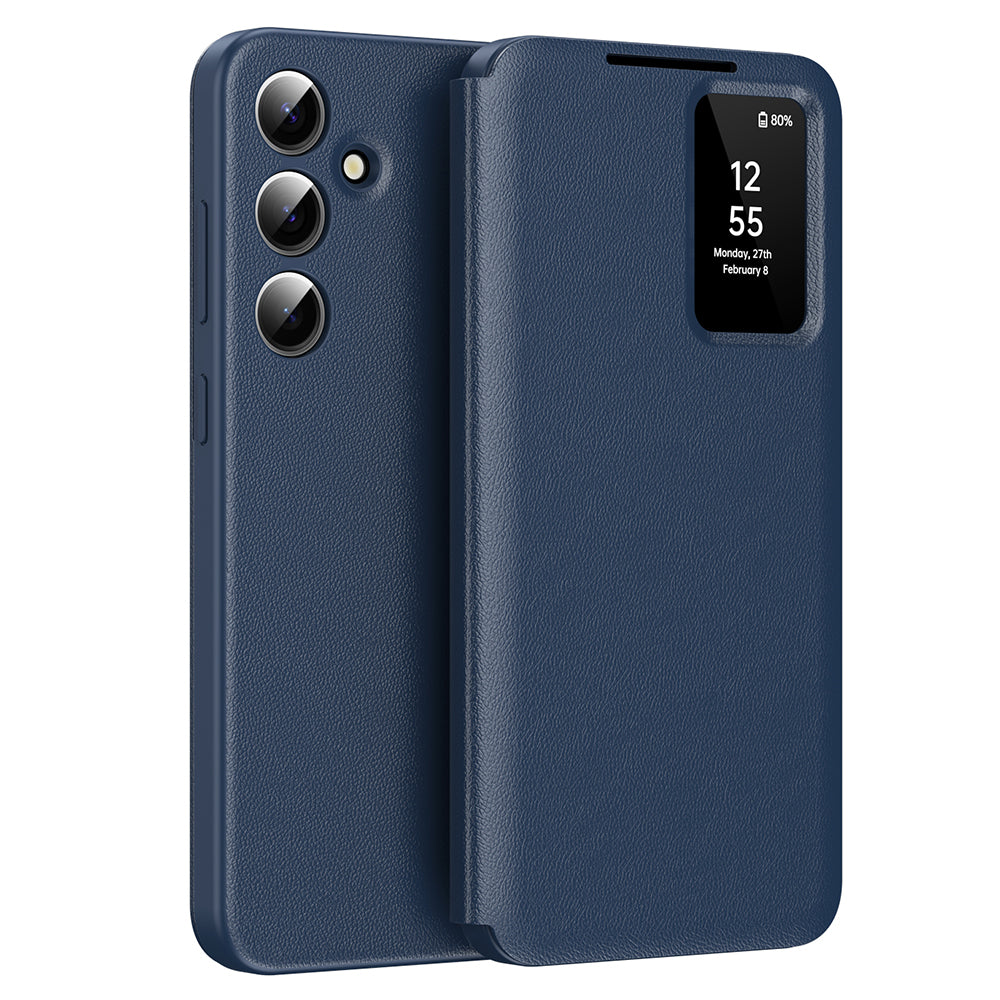 Husa pentru Samsung Galaxy A56 A566, Techsuit, SmartView, Albastra