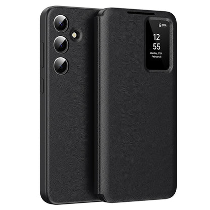 Husa pentru Samsung Galaxy A56 A566, Techsuit, SmartView, Neagra