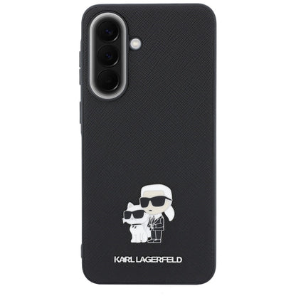 Husa pentru Samsung Galaxy A57 5G, Karl Lagerfeld, Saffiano Karl & Choupette Metal, Neagra
