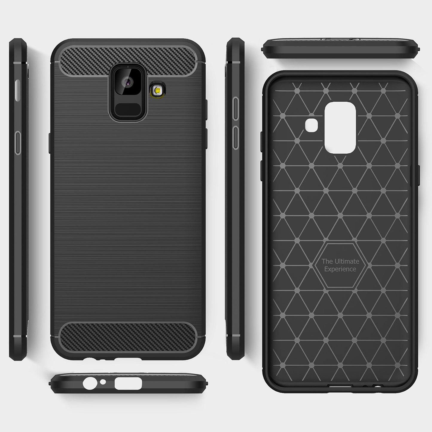 Husa pentru Samsung Galaxy A6 (2018) A600, Techsuit, Carbon, Neagra