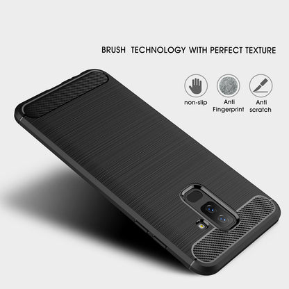 Husa pentru Samsung Galaxy A6 Plus (2018) A605, Techsuit, Carbon, Neagra