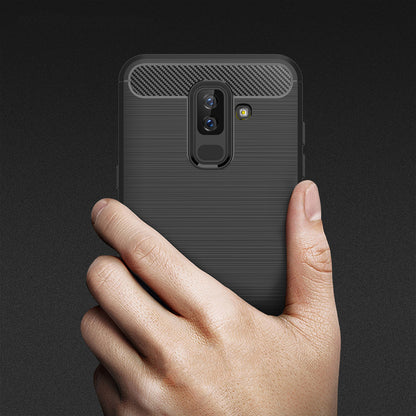 Husa pentru Samsung Galaxy A6 Plus (2018) A605, Techsuit, Carbon, Neagra