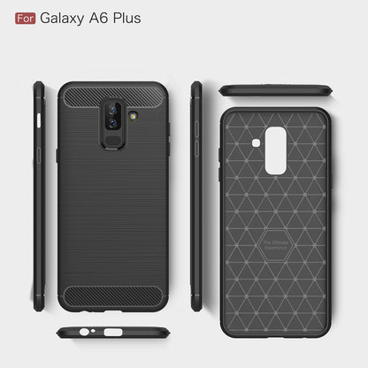 Husa pentru Samsung Galaxy A6 Plus (2018) A605, Techsuit, Carbon, Neagra