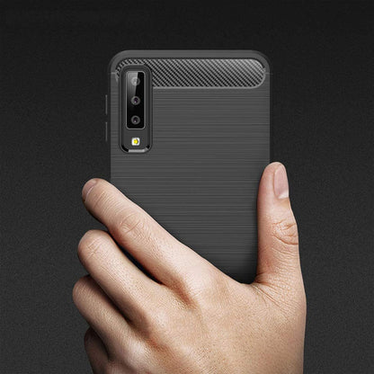 Husa pentru Samsung Galaxy A7 (2018) A750, Techsuit, Carbon, Neagra