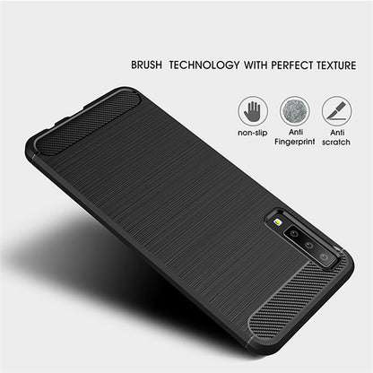 Husa pentru Samsung Galaxy A7 (2018) A750, Techsuit, Carbon, Neagra