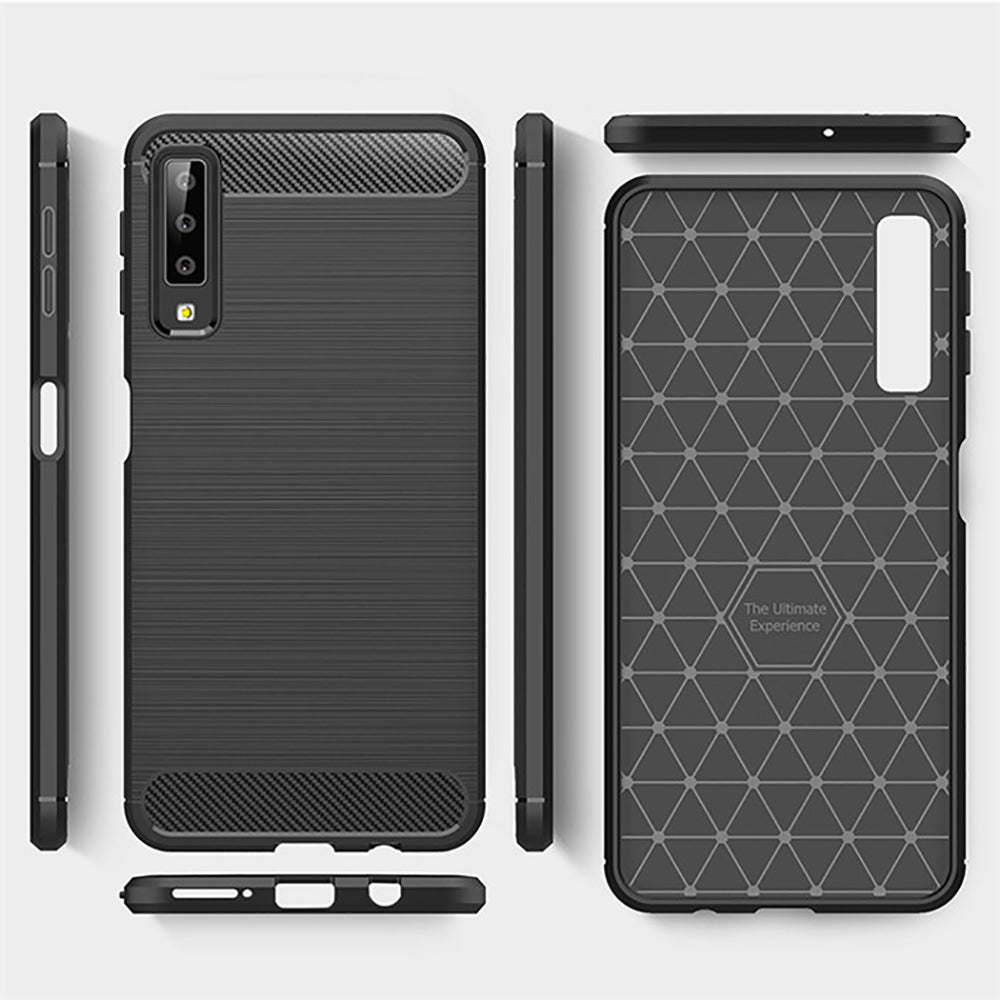Husa pentru Samsung Galaxy A7 (2018) A750, Techsuit, Carbon, Neagra
