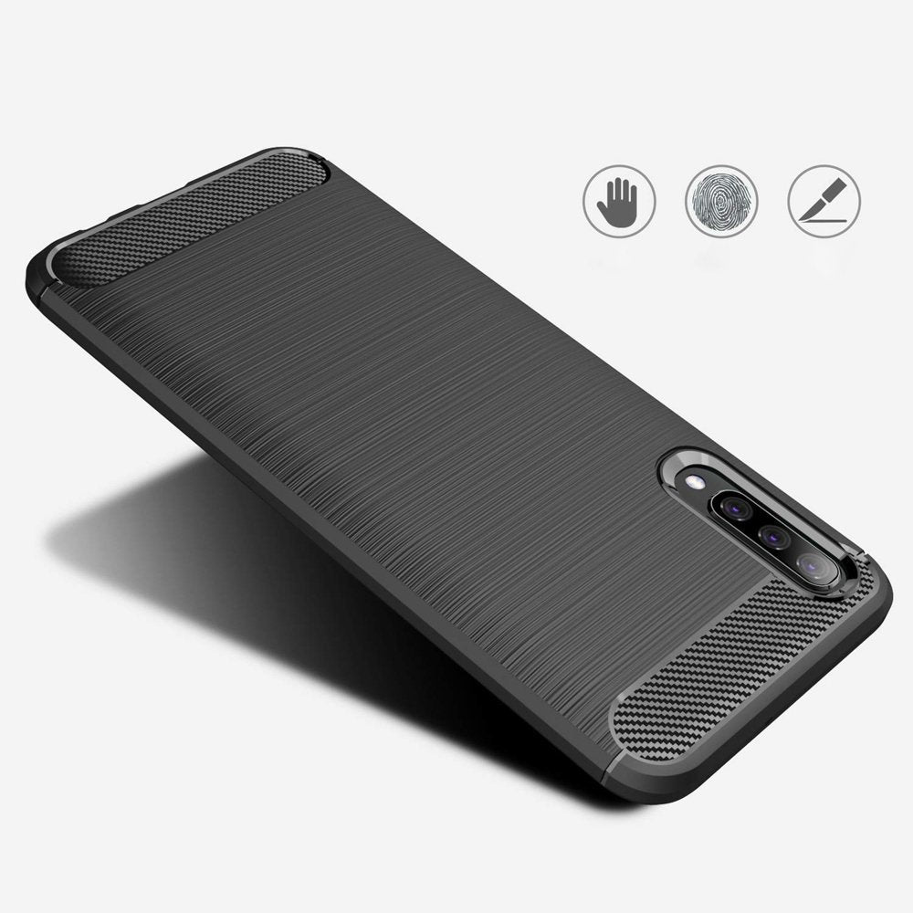 Husa pentru Samsung Galaxy A70s A707 / A70 A705, Techsuit, Carbon, Neagra