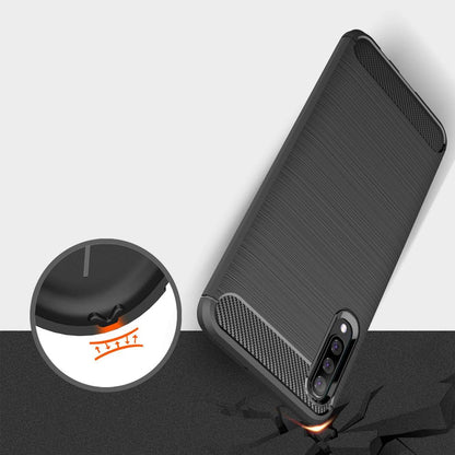 Husa pentru Samsung Galaxy A70s A707 / A70 A705, Techsuit, Carbon, Neagra