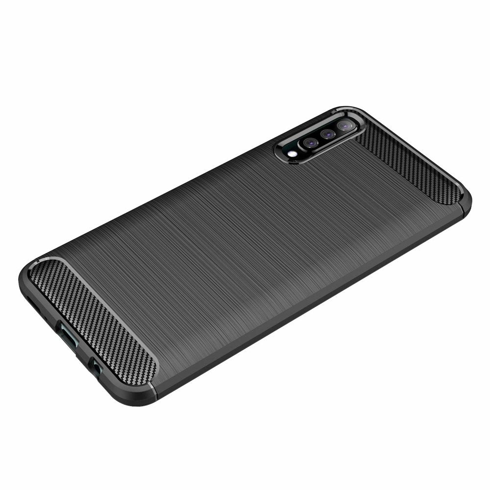 Husa pentru Samsung Galaxy A70s A707 / A70 A705, Techsuit, Carbon, Neagra