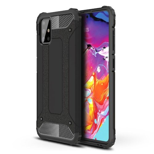Husa pentru Samsung Galaxy A71 A715, Techsuit, Hybrid Armor, Neagra