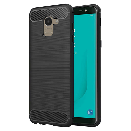 Husa pentru Samsung Galaxy J6 J600, Techsuit, Carbon, Neagra