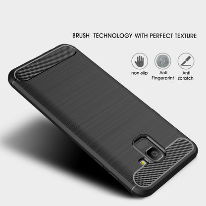 Husa pentru Samsung Galaxy J6 J600, Techsuit, Carbon, Neagra