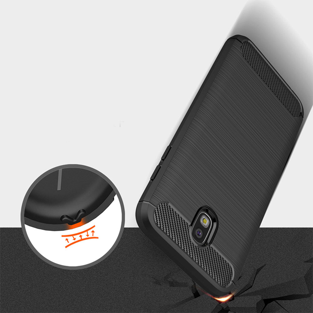Husa pentru Samsung Galaxy J7 (2017) J730, Techsuit, Carbon, Neagra