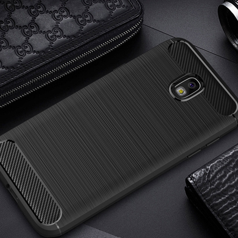 Husa pentru Samsung Galaxy J7 (2017) J730, Techsuit, Carbon, Neagra
