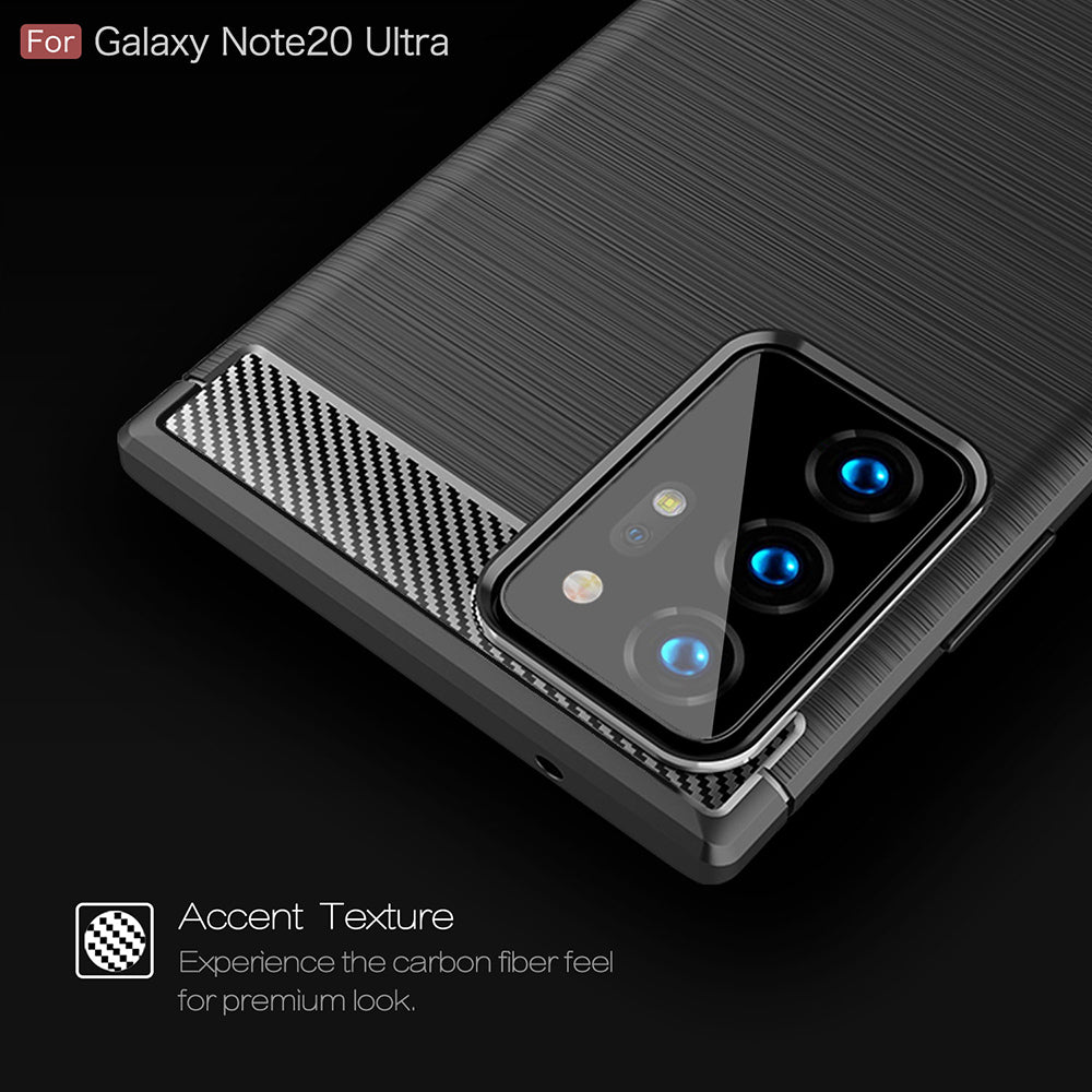 Husa pentru Samsung Galaxy Note 20 Ultra 5G N986 / Note 20 Ultra N985, Techsuit, Carbon, Neagra