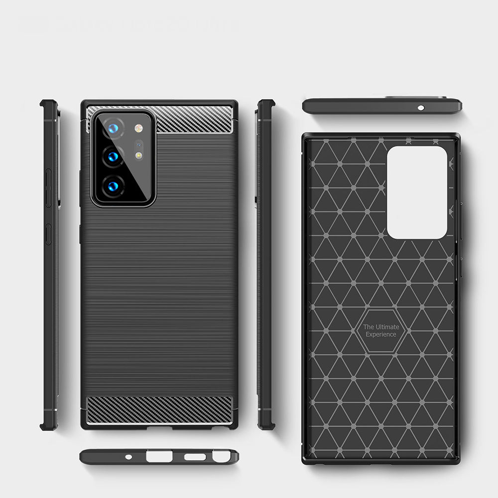 Husa pentru Samsung Galaxy Note 20 Ultra 5G N986 / Note 20 Ultra N985, Techsuit, Carbon, Neagra