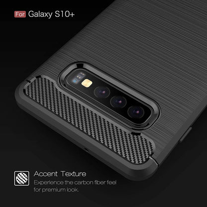 Husa pentru Samsung Galaxy S10+ G975, Techsuit, Carbon, Neagra