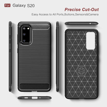 Husa pentru Samsung Galaxy S20 5G G981 / S20 G980, Techsuit, Carbon, Neagra