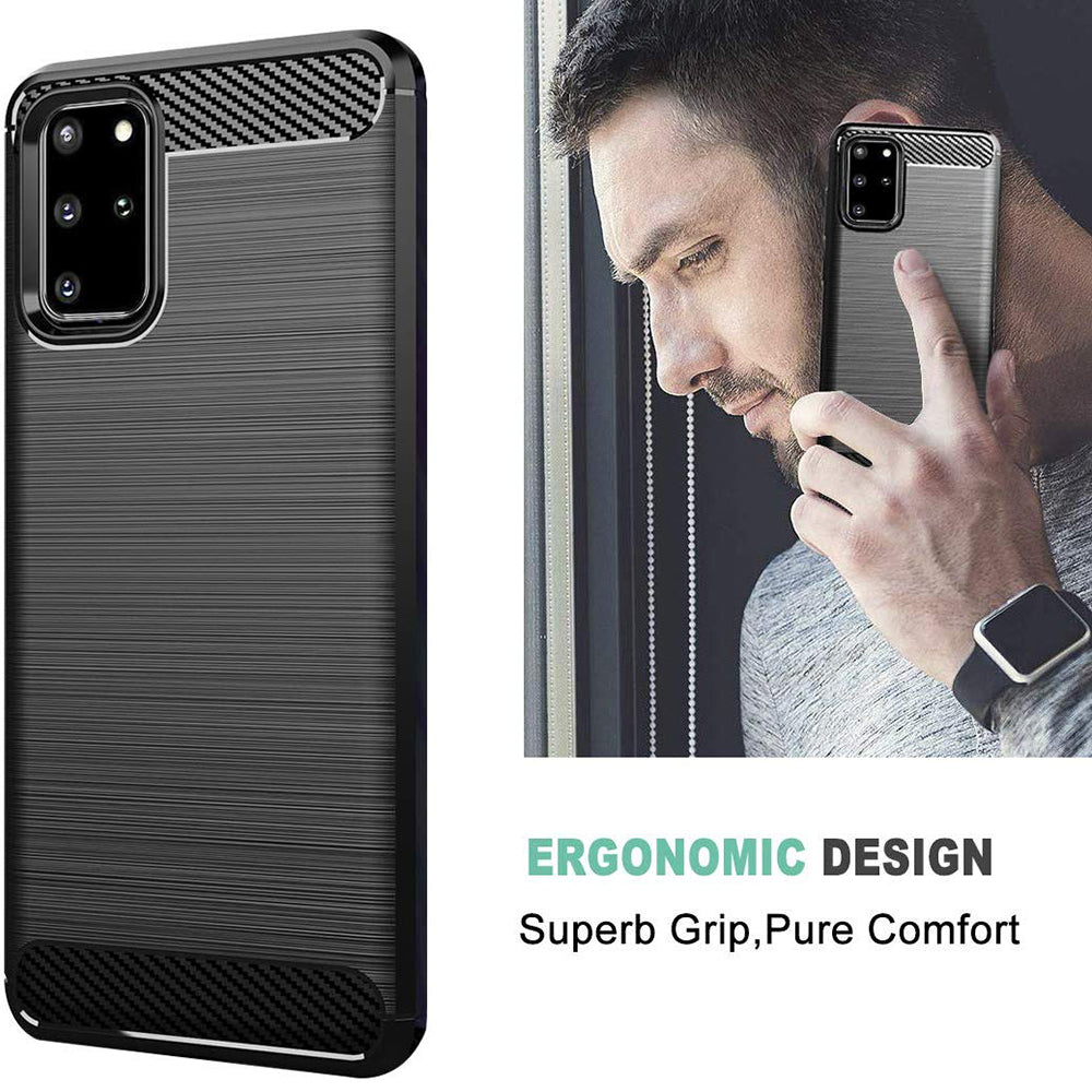 Husa pentru Samsung Galaxy S20+ 5G G986 / S20+ G985, Techsuit, Carbon, Neagra