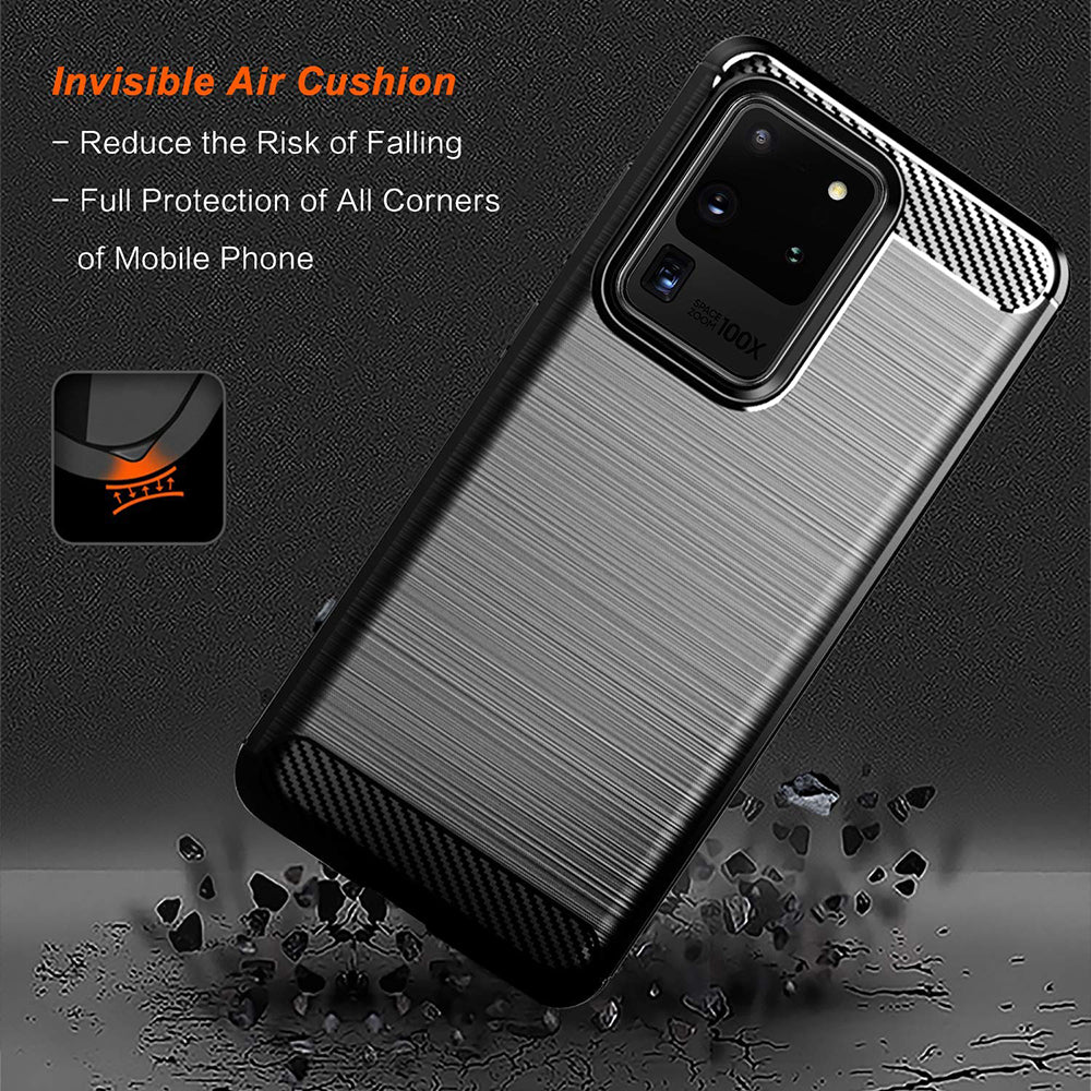 Husa pentru Samsung Galaxy S20 Ultra 5G G988 / S20 Ultra G988, Techsuit, Carbon, Neagra