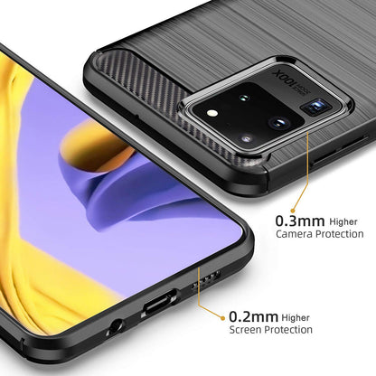 Husa pentru Samsung Galaxy S20 Ultra 5G G988 / S20 Ultra G988, Techsuit, Carbon, Neagra