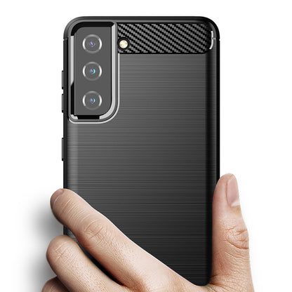Husa pentru Samsung Galaxy S21 5G G991, Techsuit, Carbon, Neagra