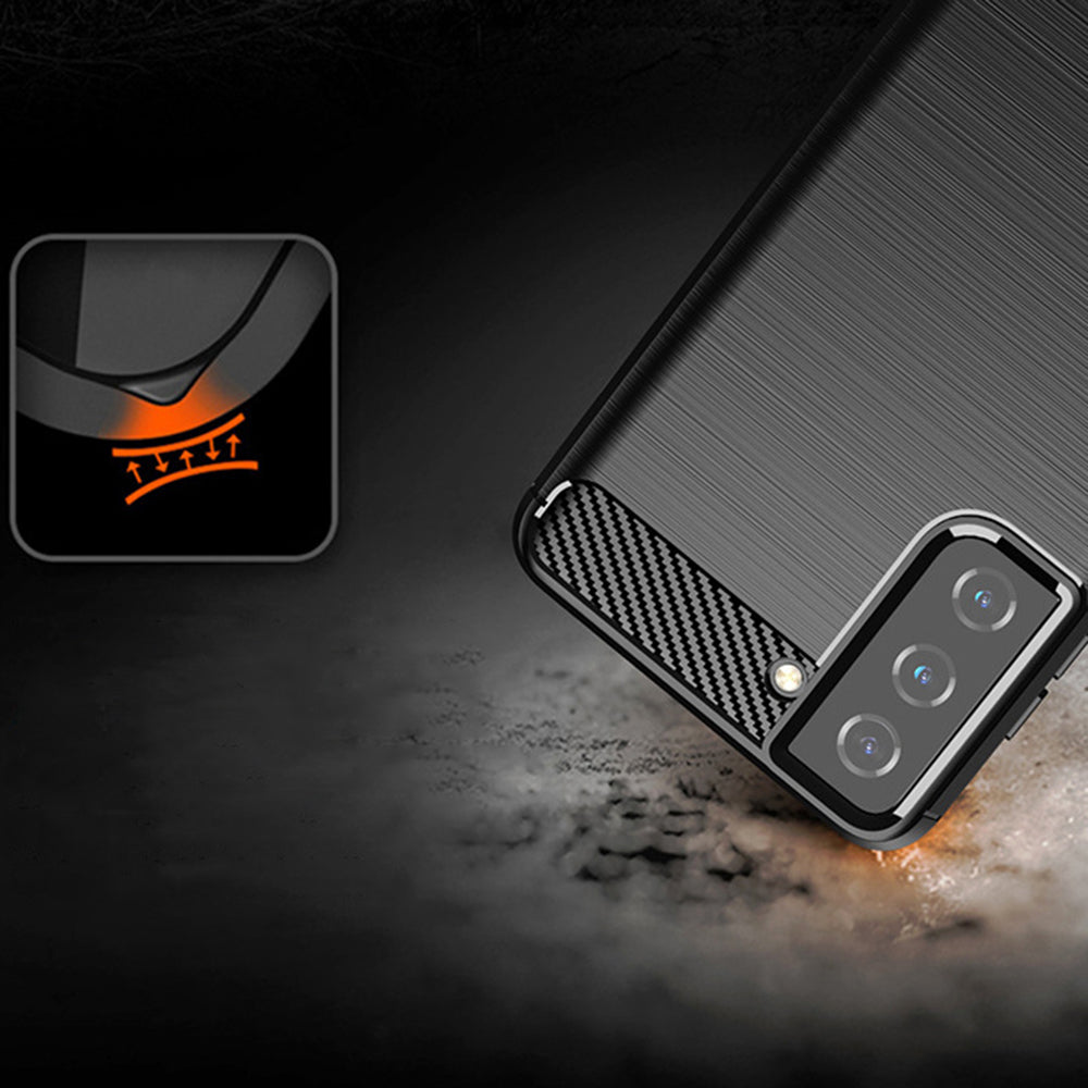 Husa pentru Samsung Galaxy S21 5G G991, Techsuit, Carbon, Neagra