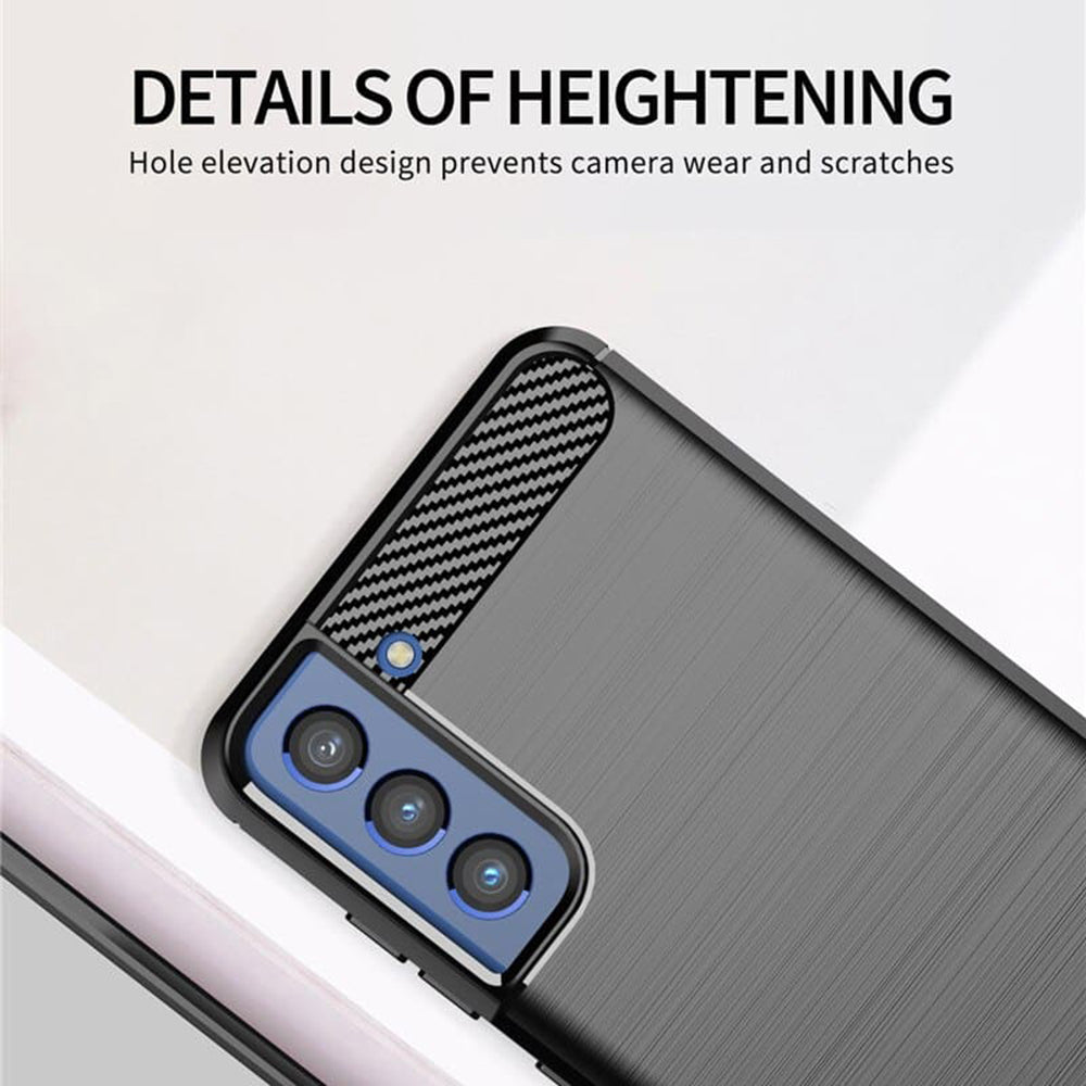 Husa pentru Samsung Galaxy S21 FE 5G G990, Techsuit, Carbon, Neagra