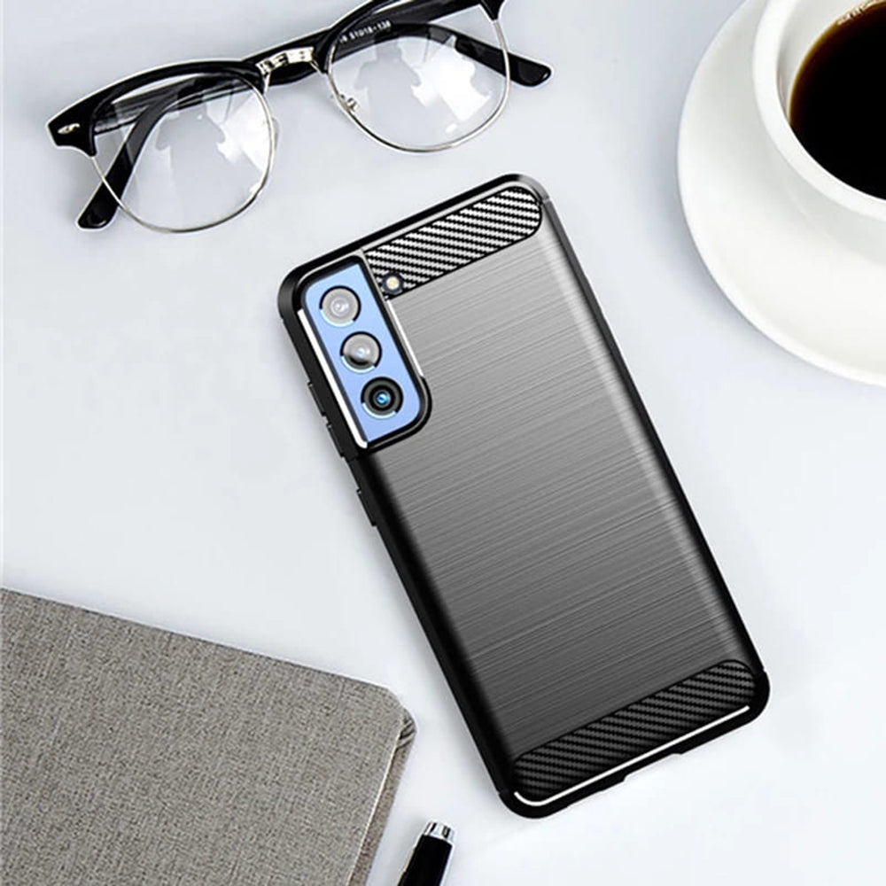Husa pentru Samsung Galaxy S21 FE 5G G990, Techsuit, Carbon, Neagra