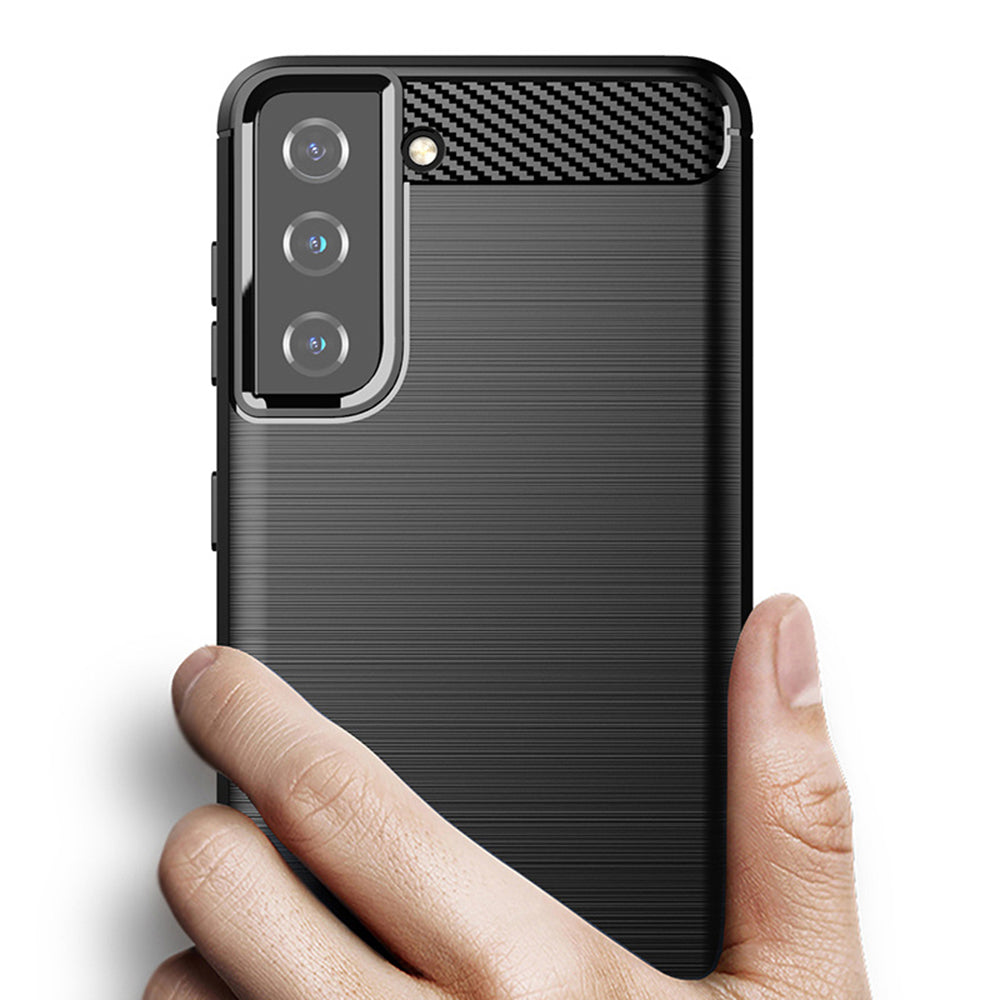 Husa pentru Samsung Galaxy S21+ 5G G996, Techsuit, Carbon, Neagra