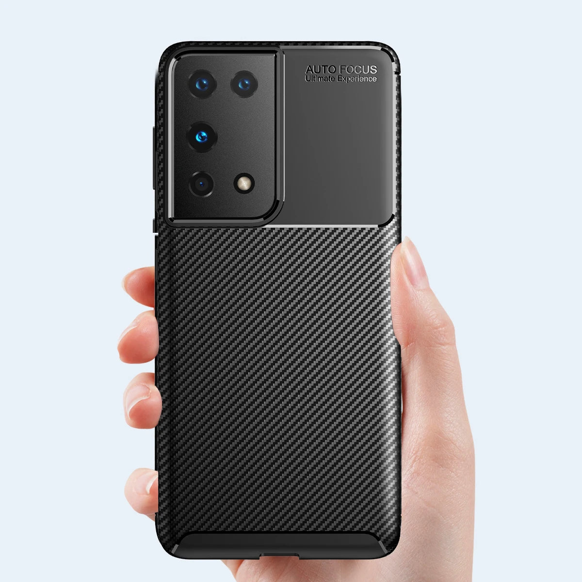 Husa pentru Samsung Galaxy S21 Ultra 5G G998, Techsuit, CarbonFiber, Neagra