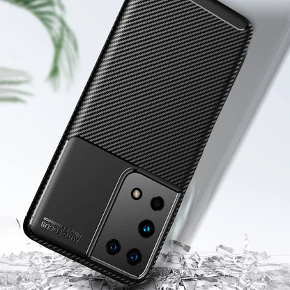 Husa pentru Samsung Galaxy S21 Ultra 5G G998, Techsuit, CarbonFiber, Neagra