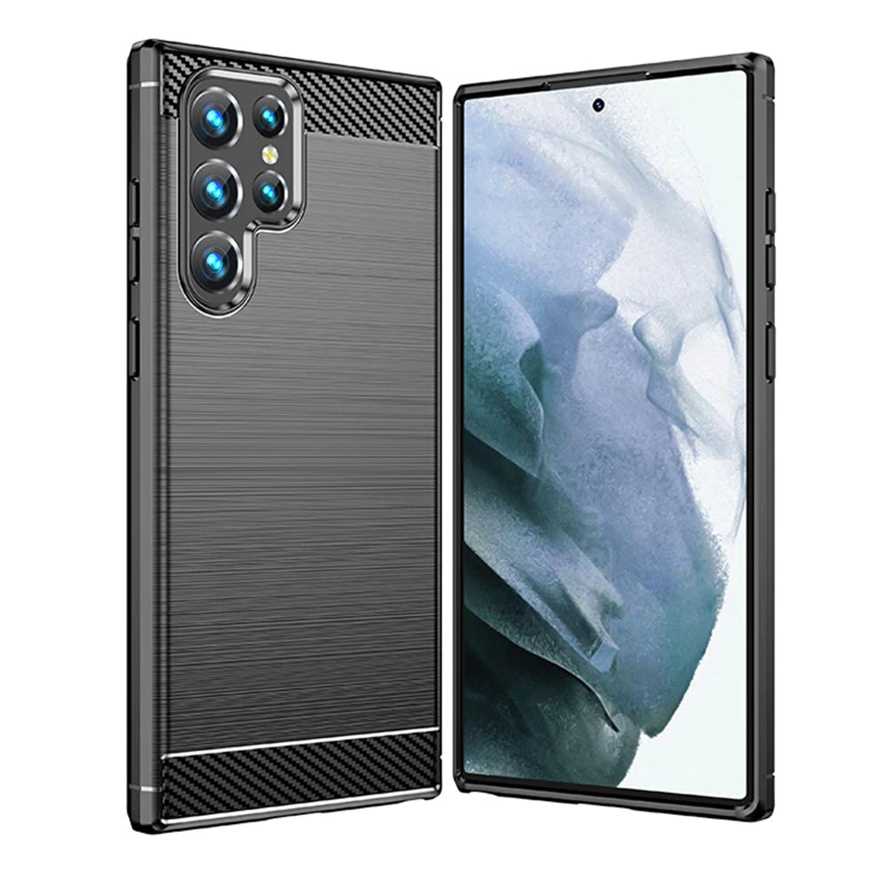 Husa pentru Samsung Galaxy S22 Ultra 5G S908, Techsuit, Carbon, Neagra