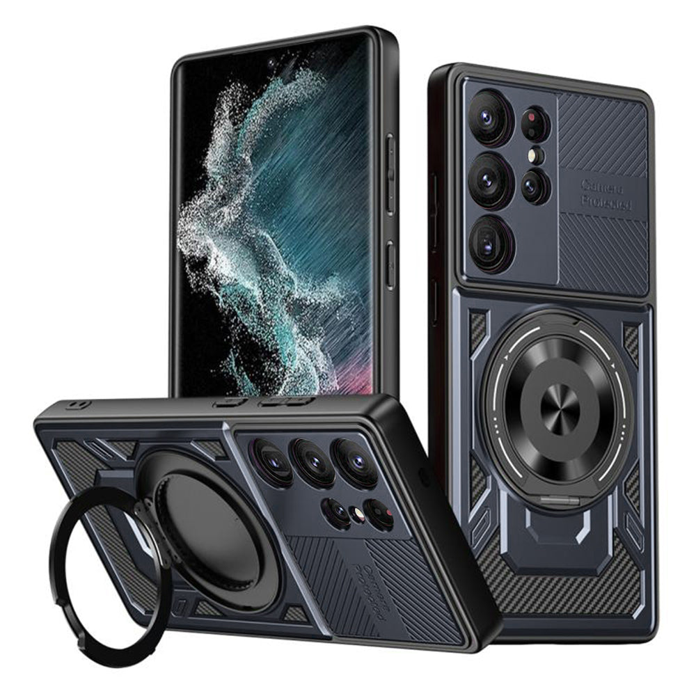Husa pentru Samsung Galaxy S22 Ultra 5G S908, Techsuit, RuggedCam, Albastra