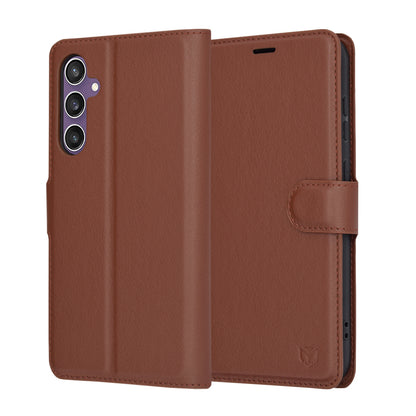 Husa pentru Samsung Galaxy S23 FE S711, Techsuit, Leather Folio, Maro