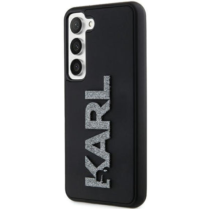 Husa pentru Samsung Galaxy S23+ S916, Karl Lagerfeld, 3D Rubber Glitter Logo, Neagra