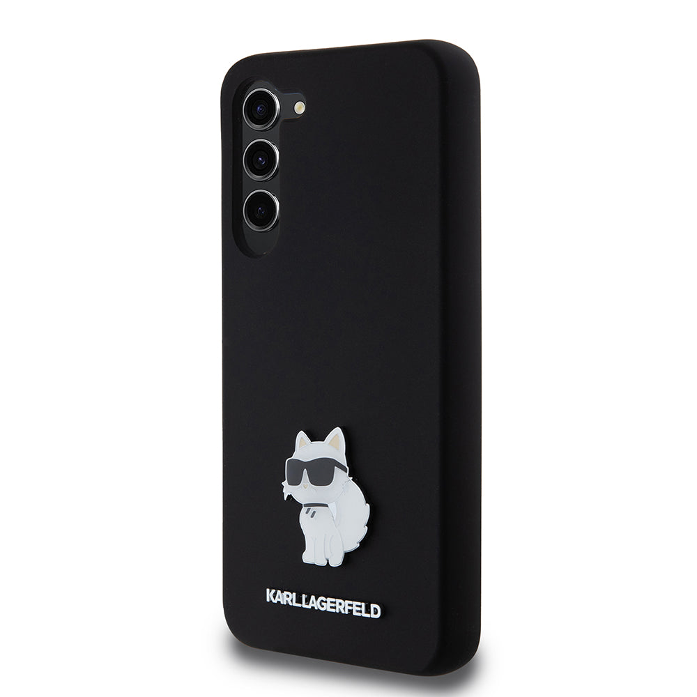 Husa pentru Samsung Galaxy S23+ S916, Karl Lagerfeld, Silicone Choupette Metal, Neagra