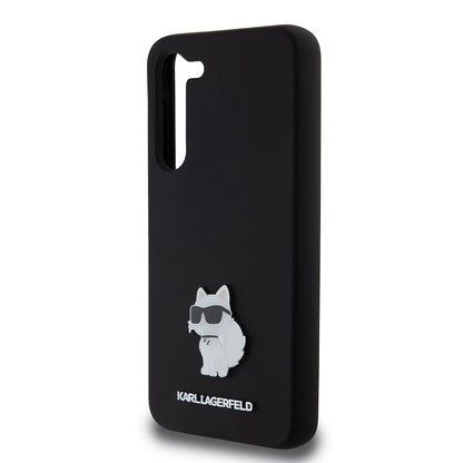 Husa pentru Samsung Galaxy S23+ S916, Karl Lagerfeld, Silicone Choupette Metal, Neagra