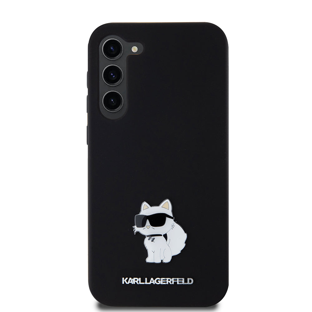 Husa pentru Samsung Galaxy S23+ S916, Karl Lagerfeld, Silicone Choupette Metal, Neagra