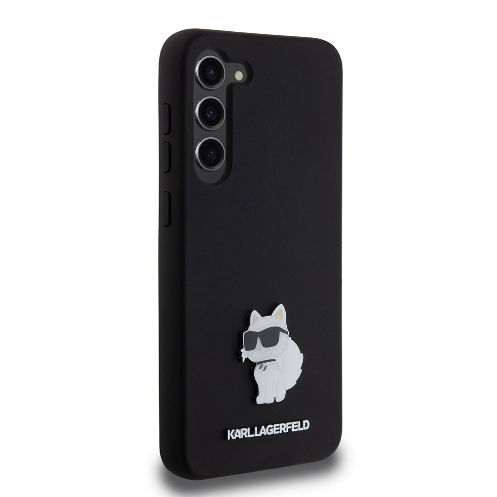 Husa pentru Samsung Galaxy S23+ S916, Karl Lagerfeld, Silicone Choupette Metal, Neagra