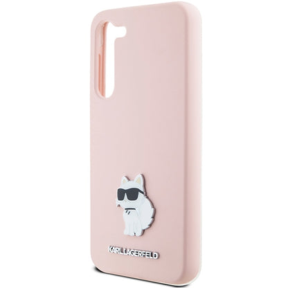 Husa pentru Samsung Galaxy S23+ S916, Karl Lagerfeld, Silicone Choupette Metal, Roz
