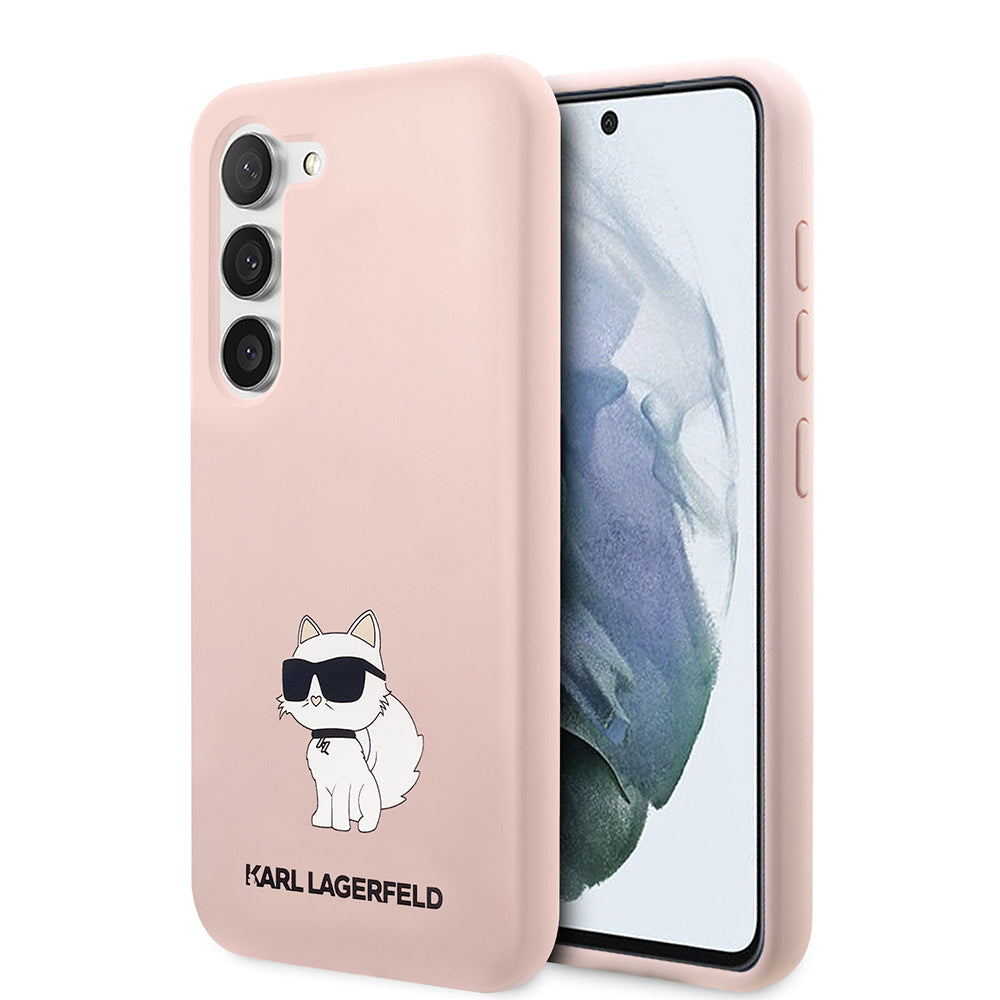 Husa pentru Samsung Galaxy S23+ S916, Karl Lagerfeld, Silicone Choupette, Roz