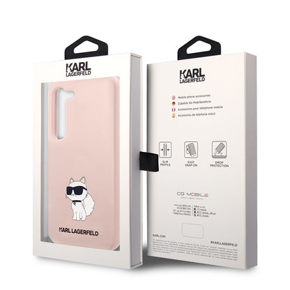 Husa pentru Samsung Galaxy S23+ S916, Karl Lagerfeld, Silicone Choupette, Roz