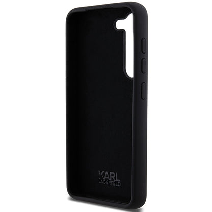 Husa pentru Samsung Galaxy S23+ S916, Karl Lagerfeld, Silicone Ikonik Karl Metal, Neagra