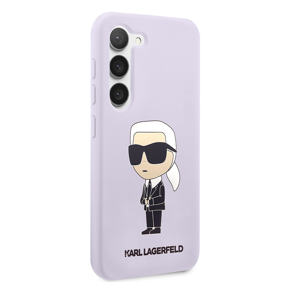 Husa pentru Samsung Galaxy S23+ S916, Karl Lagerfeld, Silicone Ikonik Karl, Mov