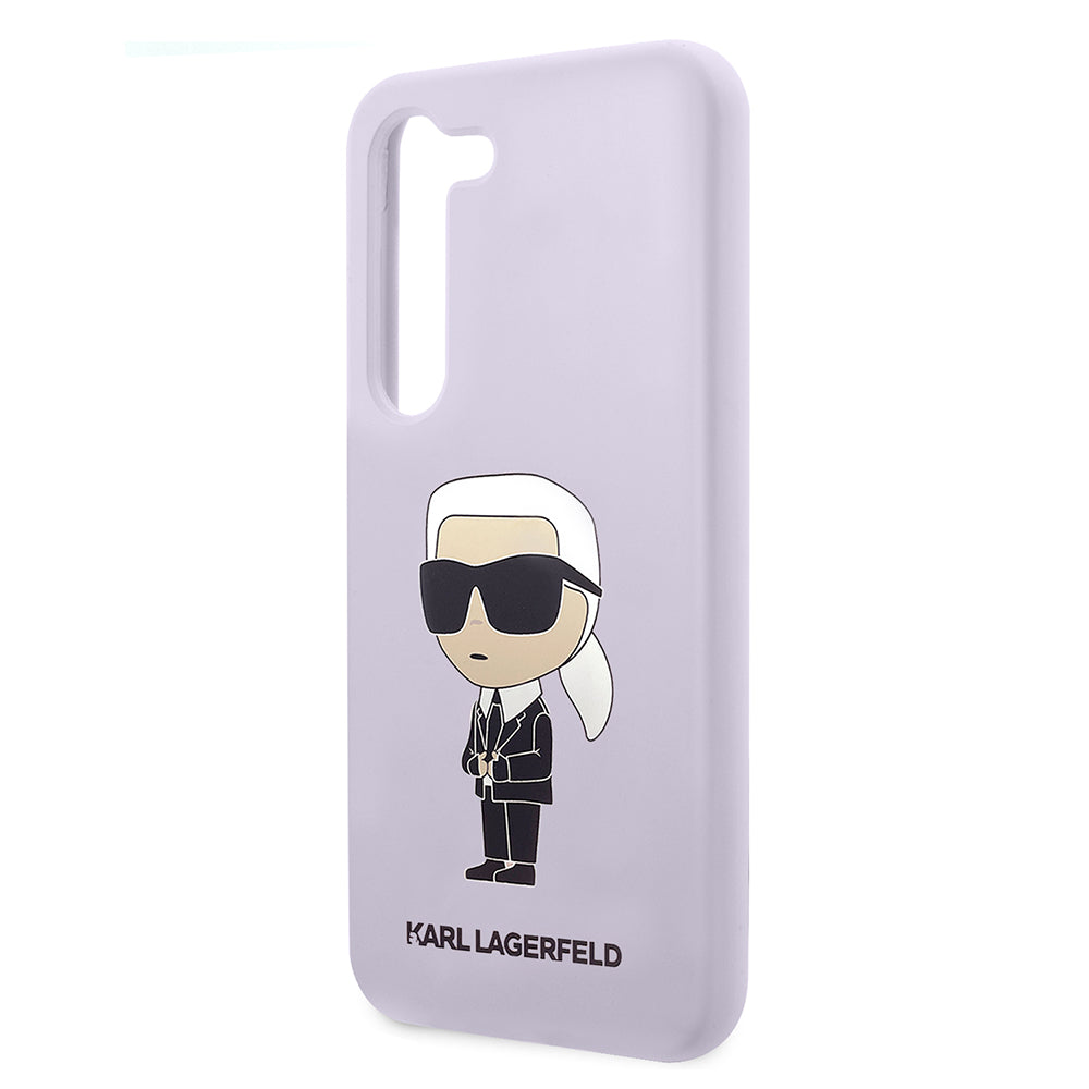 Husa pentru Samsung Galaxy S23+ S916, Karl Lagerfeld, Silicone Ikonik Karl, Mov