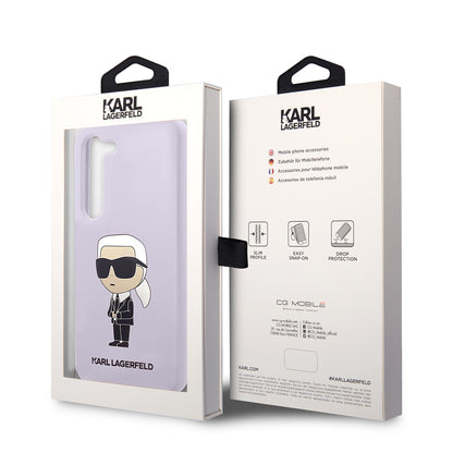 Husa pentru Samsung Galaxy S23+ S916, Karl Lagerfeld, Silicone Ikonik Karl, Mov