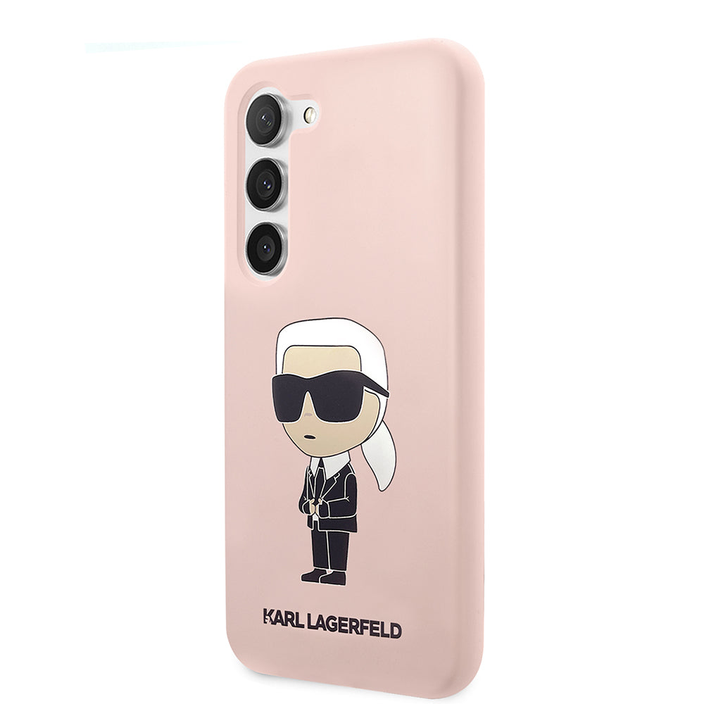 Husa pentru Samsung Galaxy S23+ S916, Karl Lagerfeld, Silicone Ikonik Karl, Roz