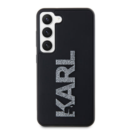 Husa pentru Samsung Galaxy S23 S911, Karl Lagerfeld, 3D Rubber Glitter Logo, Neagra